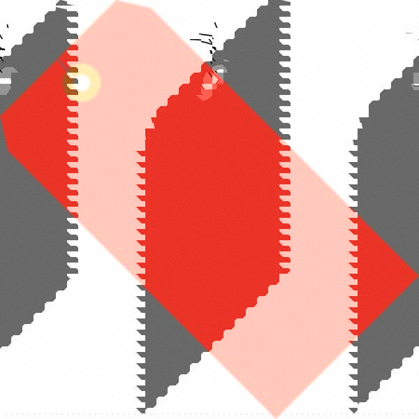 Blank Tag: 3-3/4'' High, Fluorescent Red, Synthetic Paper